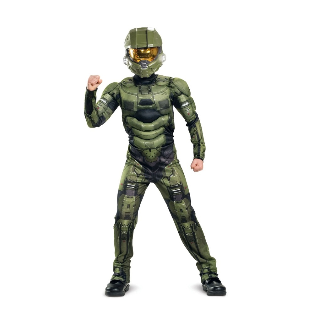 Size small (4-6) HALO child’s master chief Halloween costume jumpsuit.